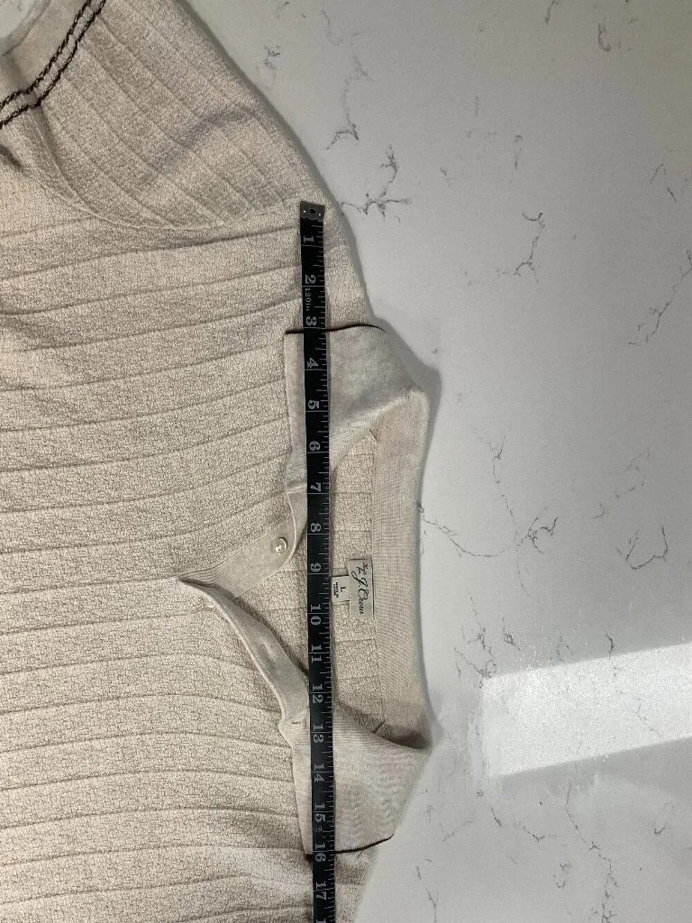 Men's J Crew Texture-stitch cotton-tipped sweater-polo Large